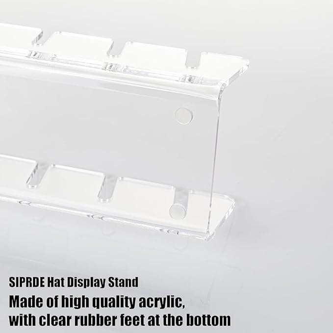 2024 New Hat Stand for Baseball Caps Display and Organizer , No Install Acrylic Hat Holder for 14 Baseball Caps for Bedroom, Closet, Dresser (2PCS)