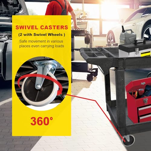 Utility Service Cart,Heavy Duty 500 LBS Rolling Utility Cart - Image 5