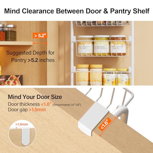 Delamu Narrow Over The Door Pantry Organizer, 8-Tier Metal Pantry - Image 4