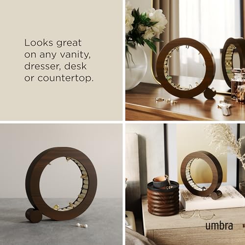 Umbra Ferris Jewelry Organizer, Wood Tray Holds 33 Rings, Walnut - Image 5