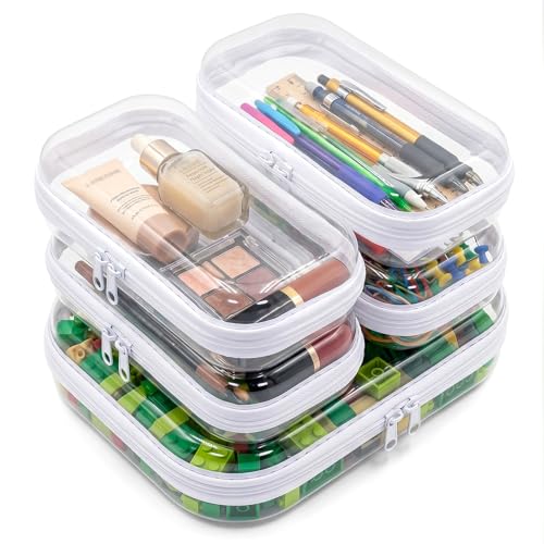Clear Hard Shell Zipper Cases (5 Packs), Plastic Hard - Image 2