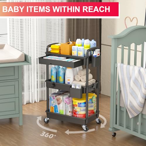 Goovilla 3 Tier Rolling Utility Cart Organizer - Image 7