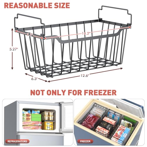 Freezer Organizer Bins for 5-7 Cu.FT Chest Freezer, 4 Pack Black - Image 3