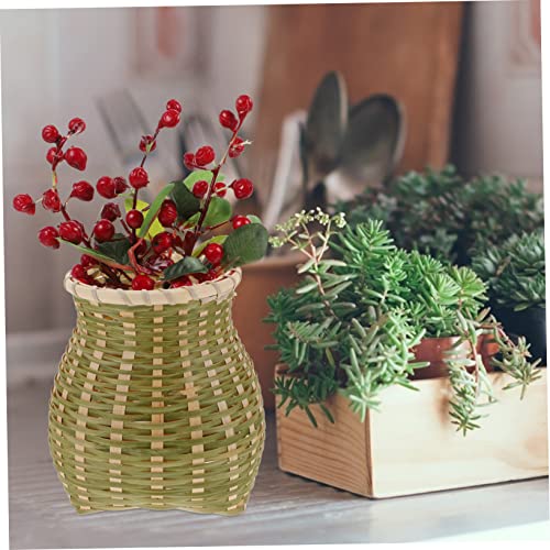 Hand Woven Bamboo Small Basket 3.93X3.93X5.50in Kids Dance Prop - Image 6