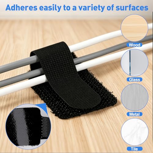 Phinus 50PCS Cord Management Under Desk, Adhesive Wi | Cable Managemen - Image 7