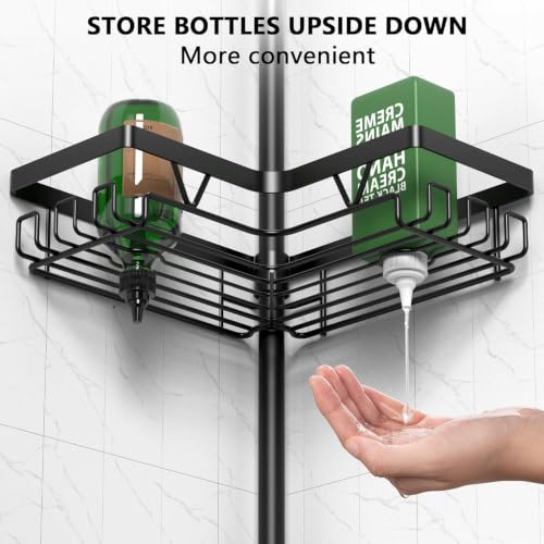 DAOYA Corner Shower Caddy Tension Pole 4 Tier Shower Caddy - Image 5