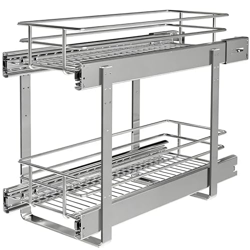 JOWBOOW 2-Tier Narrow Cabinet Pull Out Shelves, 8" W | All Products - Image 7