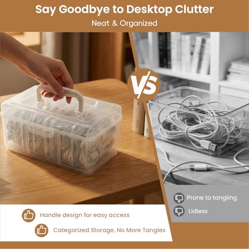 Portable Cord Organizer Box with Handle, 7 Clear Cab | All Products - Image 5