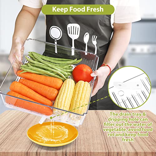 10 Pack Refrigerator Pantry Organizer Bins with Lids, Fridge - Image 6
