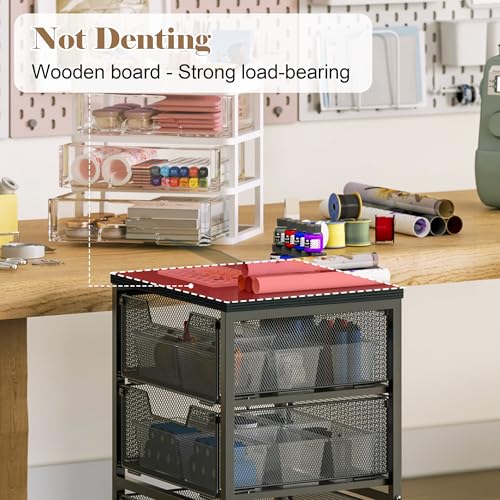 Rolling Cart with Drawers, 4-Drawer Storage Cart on Wheels - Image 6