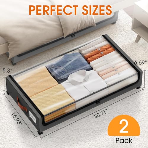 Under Bed Storage with Wheels 2Pack Storage Containers - Image 3