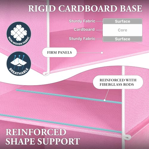 Simple Houseware 5 Shelf Hanging Closet Organizer, Pink - Image 5