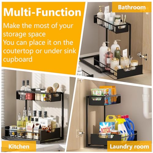 Ceetug Under Kitchen Sink Organizers and Storage, Black, 1 Pack - Image 7