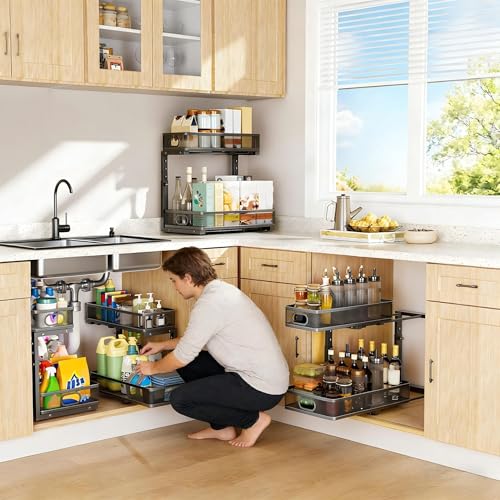 Under Sink Organizer 2 Pack, High Adjustable 2 Tier | Under Sink Stora - Image 7