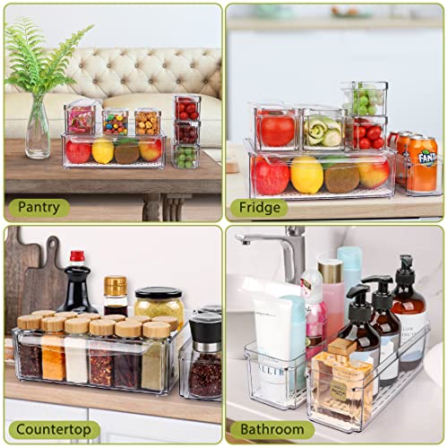 10 Pack Refrigerator Pantry Organizer Bins with Lids, Fridge - Image 7