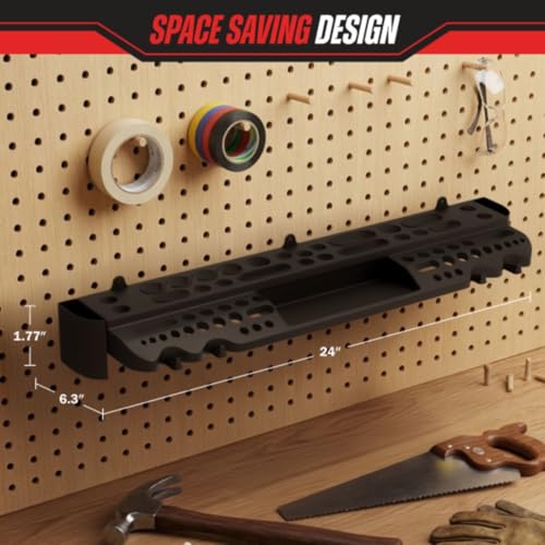 Stalwart Wall Mount Hand Tool Organizer with 61 Holes and 4 Hooks - Image 3