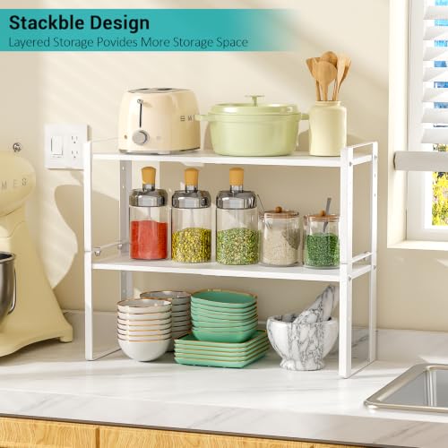 2 Pack Expandable Cabinet Organizer Shelves, 88lbs High Weight - Image 5