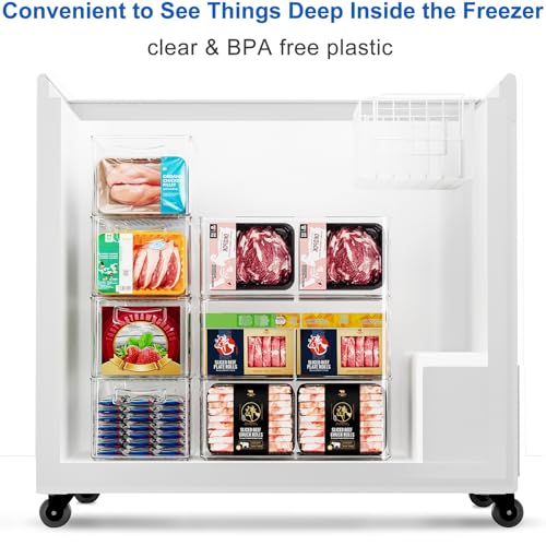 Hudgan 2 Pack Deep Freezer Organizer Bins, Straight Side - Image 4