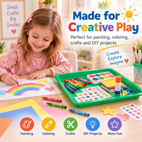 Remerry 4 Pcs Art Craft Tray for Kid, 13.4 x 10 Inch - Image 7