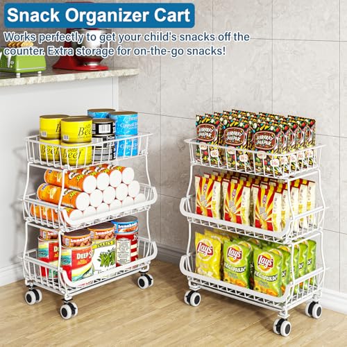 OKZEST 3-Tier Rolling Pantry Floor Organizers and Storage Cart - Image 7