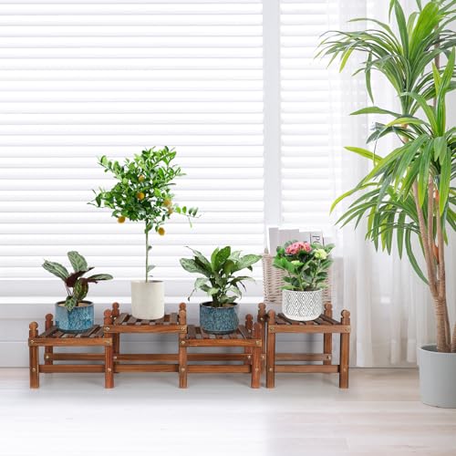 Wood Flower Stand Small Plant Stand Shelf Bench Indoor - Image 5