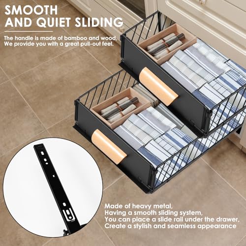 US Pull Out Cabinet Organizer Foldable Metal Slide Out Drawer - Image 6