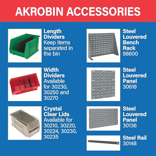 Akro-Mils 30210 AkroBins Plastic Storage Bins, 5"x4"x3" - Image 6