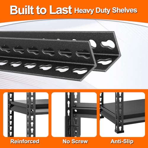 Metal Garage Shelving Units - 40" W x 16" D x 36" H Black - Image 5