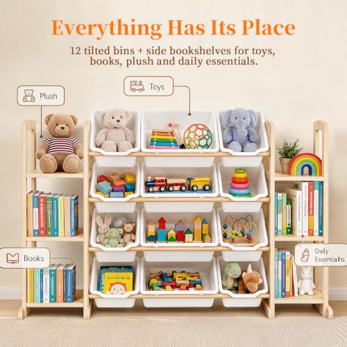 Toy Storage Organizer with Bookshelf – Wooden Toy | Home Organization - Image 5