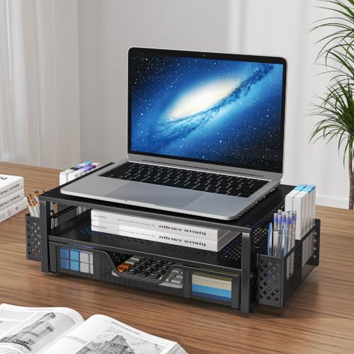 Simple Trending Monitor Stand with Drawer, 2-Tier Laptop Stand - Image 6