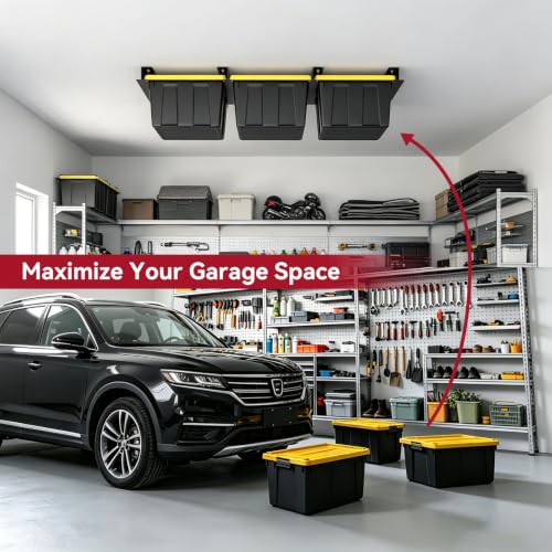 Garage Ceiling Storage Bin Rack Connectable Overhead Tote - Image 7