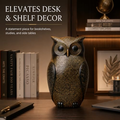 ANWR Mid Century Modern Owl Statue Decor, Small Animal Figurines - Image 3