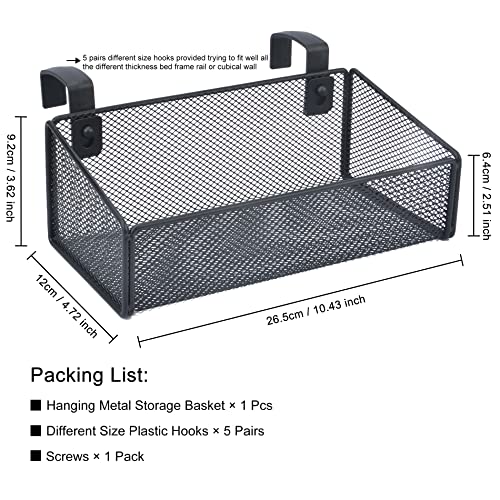 Bedside Caddy Hanging Storage Basket Beside Shelf Metal - Image 3