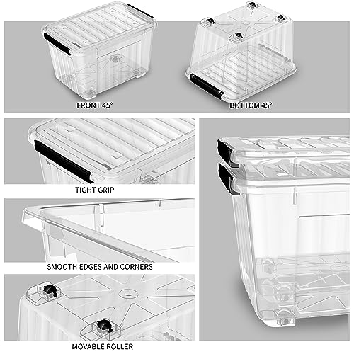 Cetomo 40Qt*6 Plastic Storage Bins, Storage Box - Image 3