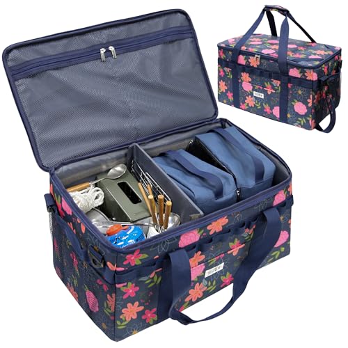 Floral Camping Gear Organizer, Travel Storage with Pouches, 42L - Image 2