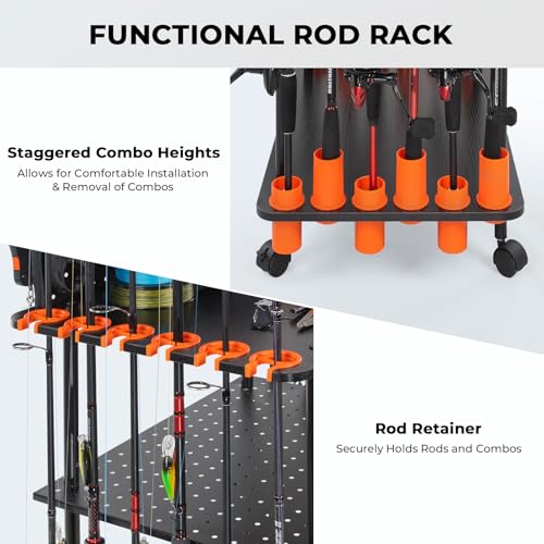 KastKing Gear Trolley V12 Mobile Fishing Rod Holder for 12 Rods - Image 6