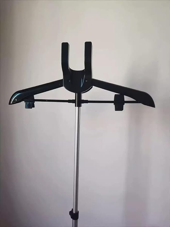 Black Steamer Hanger Stand, Garment Hanger for Steaming Clothes, Drying Rack,Coat Rack, Fabric Ironing Steamers Bracket for Suit, Pants, Coat