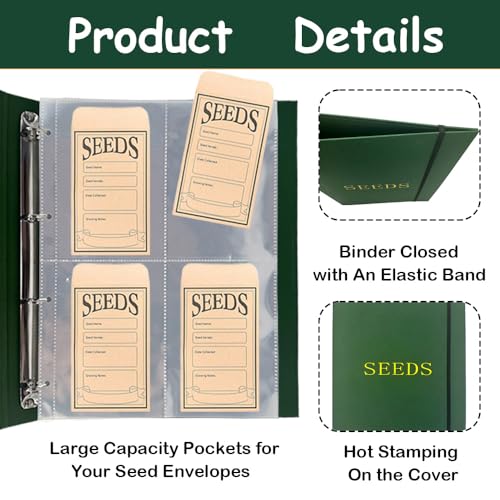 Seed Storage Organizer Binder,3 Ring Seed Packet Organizer - Image 4