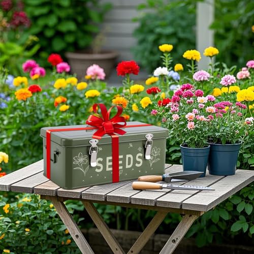 Seed Storage Organizer with Locking Lid, Metal Seed Packet - Image 7