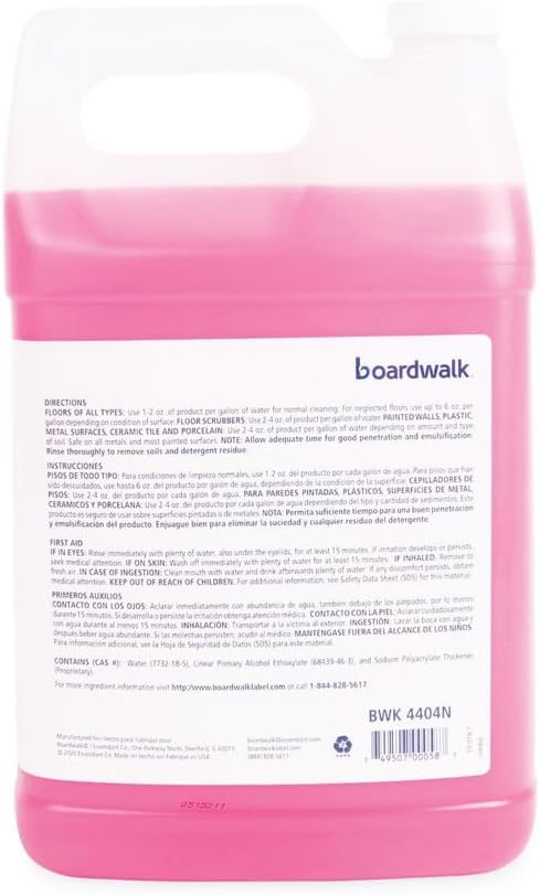 Boardwalk BWK4404NEA 1 Gallon Bottle Lemon Scent Neutral Floor Cleaner Concentrate