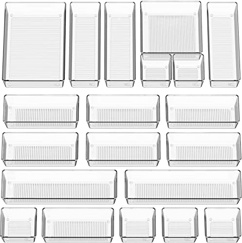 Simple Houseware 20 PCS Clear Plastic Drawer Organizers Set - Image 2