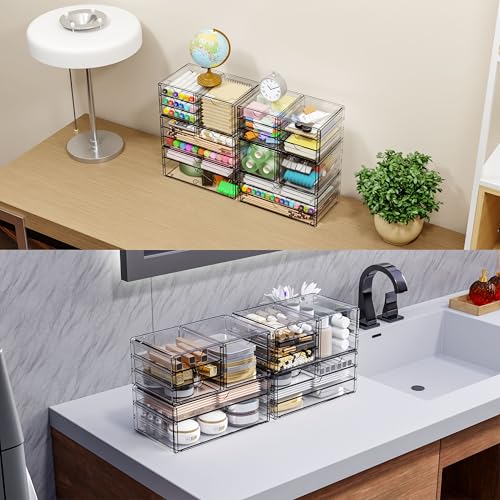 Yieach 2 Pack Acrylic Storage Drawers With 12 - Image 5