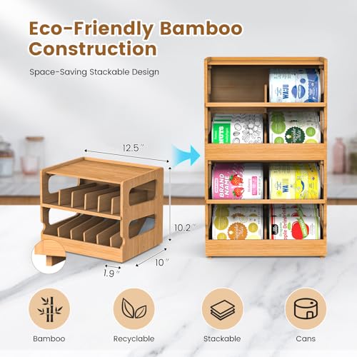 Stackable Bamboo Cat Food Can Organizer, Cat Canned Food - Image 4