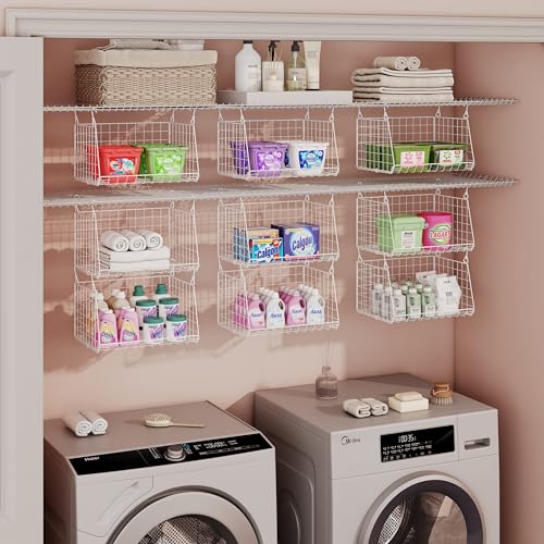 3-Tier Hanging Laundry Basket Organizer：Foldable Wire Shelf - Image 4