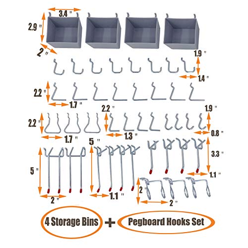 Wallmaster Garage Pegboard Storage Organizer - 48pcs - Image 5