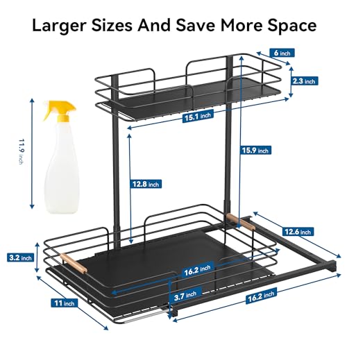 LAMU Under Sink Organizers and Storage, 2 Tier Bathroom Kitchen - Image 6