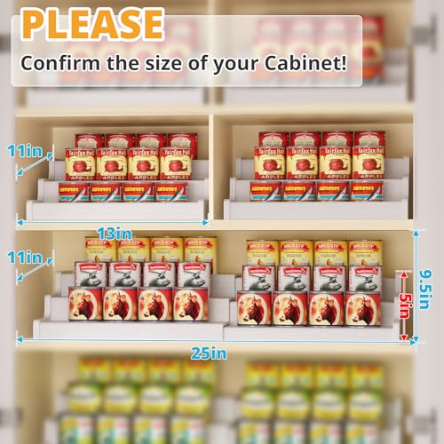 3-Tier Expandable Bamboo Can Organizer for Pantry, Holds 24 Cans - Image 4
