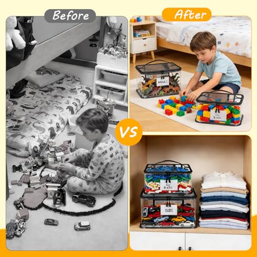 6 Mixed Pack Large Toy Storage Bags, Clear Toy Organizer - Image 7