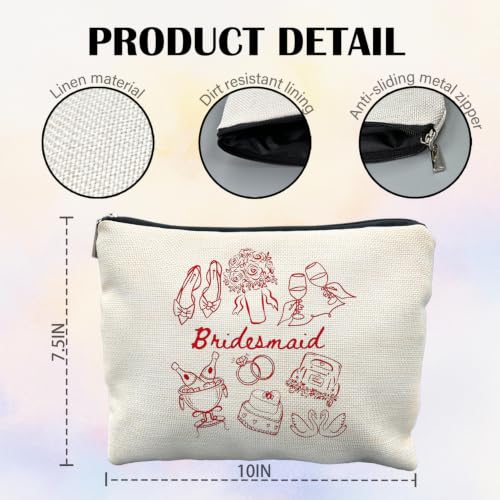 Bridesmaid Proposal Gifts Canvas Makeup Bag for Women Bestie - Image 3