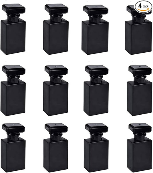Empty Perfume Bottle Refillable 12PCS 30ml Glass Black Travel Spray Atomizer Container Perfume Fine Mist Spray Pump Bottle Dispenser for Essential Oil Liquid (Black 30ml-12PCS)